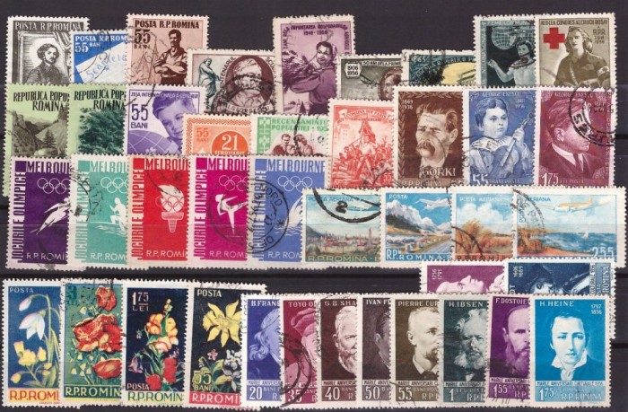 RPR 1956 - Lot timbre stampilate, serii RPR 1956 - Lot timbre stampilate, serii