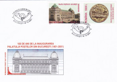 ROMANIA 2001 LP 1575 PALATUL POSTELOR FDC foto