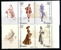 Romania 2003, LP 1623 a, Moda Secolului XX, serie cu 2 viniete, MNH! foto