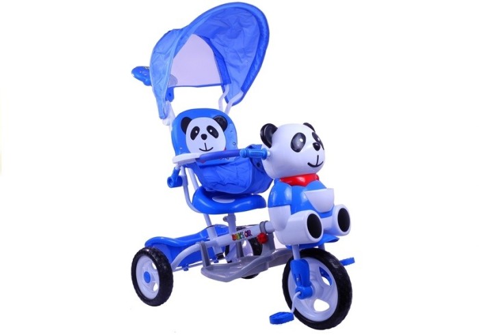Tricicleta pentru copii cu ursulet panda, albastru Tricicleta pentru copii cu ursulet panda, albastru
