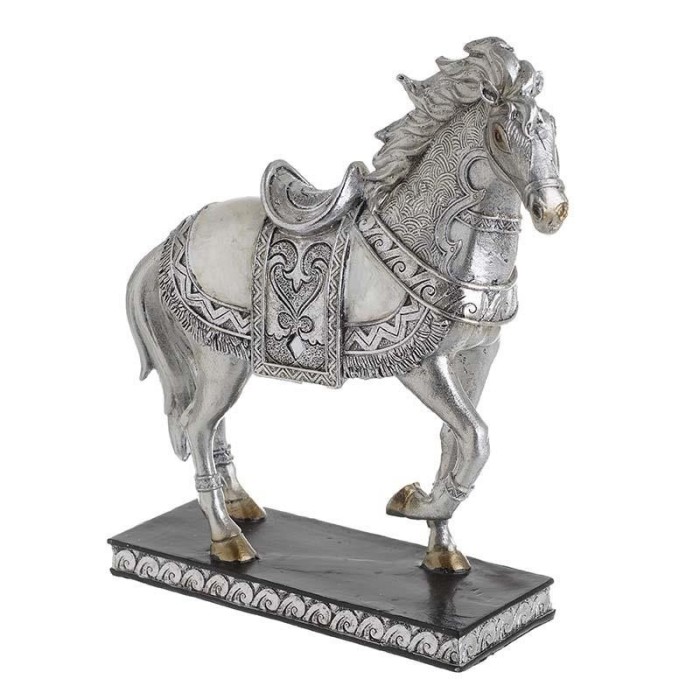 Cal din rasina decorativ Silver 21.5cm x 6cm x 22.5cm Cal din rasina decorativ Silver 21.5cm x 6cm x 22.5cm