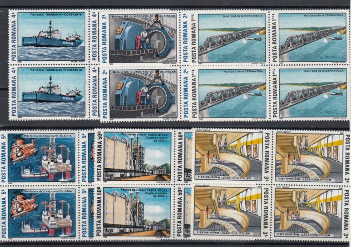 ROMANIA 1989 LP 1217 INDUSTRIE ROMANEASCA BLOCURI 4 TIMBRE MNH foto mare ROMANIA 1989 LP 1217 INDUSTRIE ROMANEASCA BLOCURI 4 TIMBRE MNH foto mare