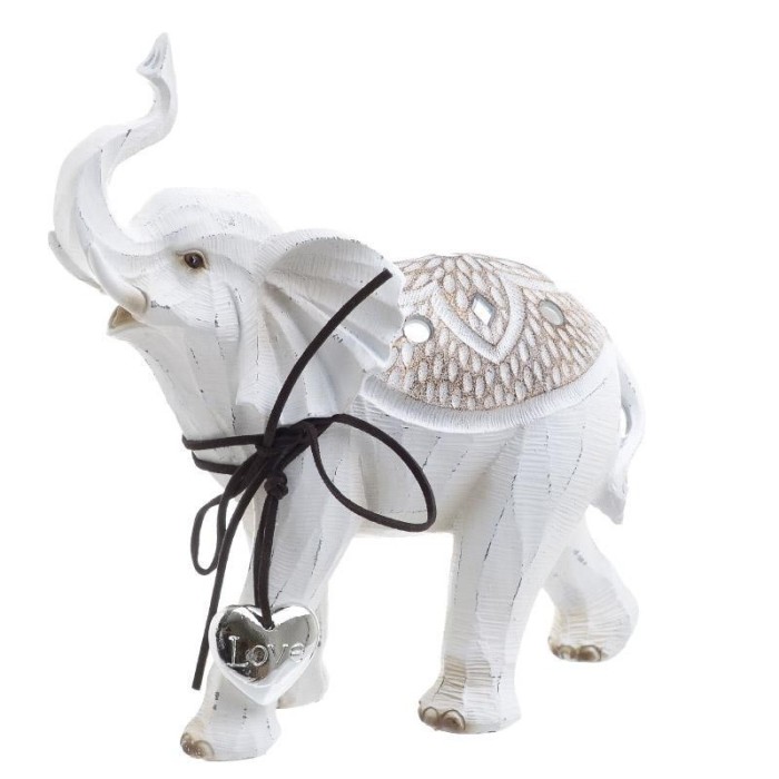 Elefant White rasina 20.5cm x 8.5cm x 21.5cm Elefant White rasina 20.5cm x 8.5cm x 21.5cm