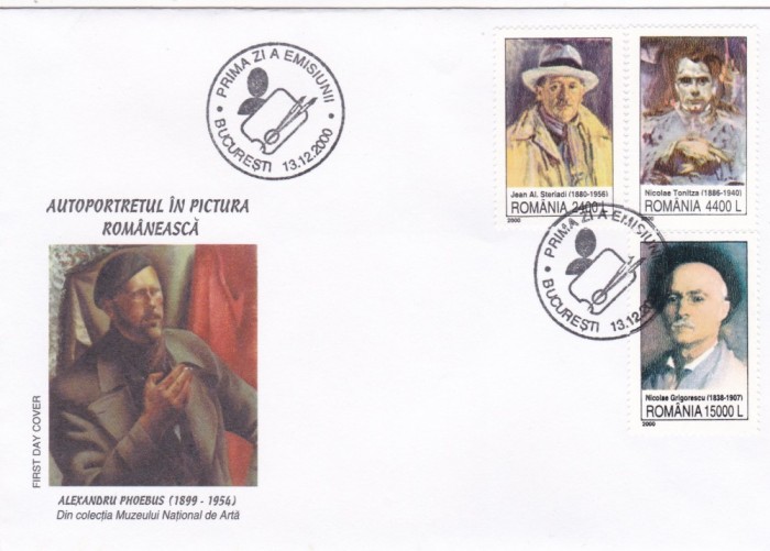 ROMANIA 2000 LP 1536 AUTOPORTRETUL IN PICTURA ROMANEASCA FDC foto mare ROMANIA 2000 LP 1536 AUTOPORTRETUL IN PICTURA ROMANEASCA FDC foto mare