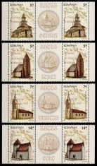 Romania 2012, LP 1959 c, Biserici Tara Hategului, straif de 3, 2 + vinieta, MNH! foto