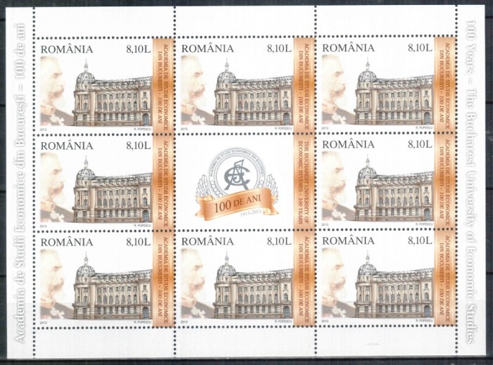 Romania 2013, LP 1974 b, Academia Studii Economice, minicoala, MNH! LP 84,25 lei Romania 2013, LP 1974 b, Academia Studii Economice, minicoala, MNH! LP 84,25 lei