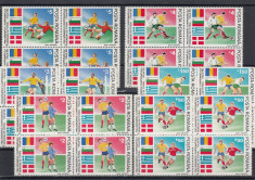 ROMANIA 1990 LP 1234 PRELIMINARIILE C.M. FOTBAL ITALIA BLOCURI 4 TIMBRE MNH foto