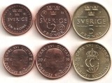 SUEDIA █ SET COMPLET MONEDE █ 1+2+5 Kronor █ 2016 █ UNC, Europa