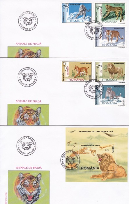ROMANIA 2000 LP 1532 LP 1533 ANIMALE DE PRADA SERIE + COLITA FDC ROMANIA 2000 LP 1532 LP 1533 ANIMALE DE PRADA SERIE + COLITA FDC