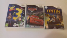 LOT 3 jocuri - Disney Cars + Toy Story 3 + Tintin - Nintendo Wii [Second hand] foto