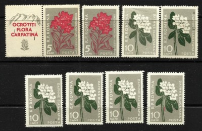 LOT FLORA CARPATINA CU VARIETATI --MNH--1957 foto