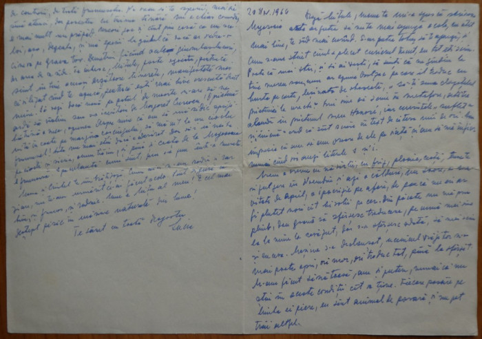 Scrisoare a scriitoarei Lucia Demetrius catre Mia Groza, fiica lui Petru Groza