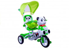 Tricicleta pentru copii cu ursulet panda, verde foto