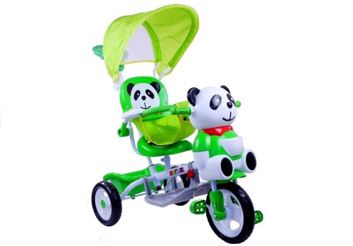 Tricicleta pentru copii cu ursulet panda, verde Tricicleta pentru copii cu ursulet panda, verde