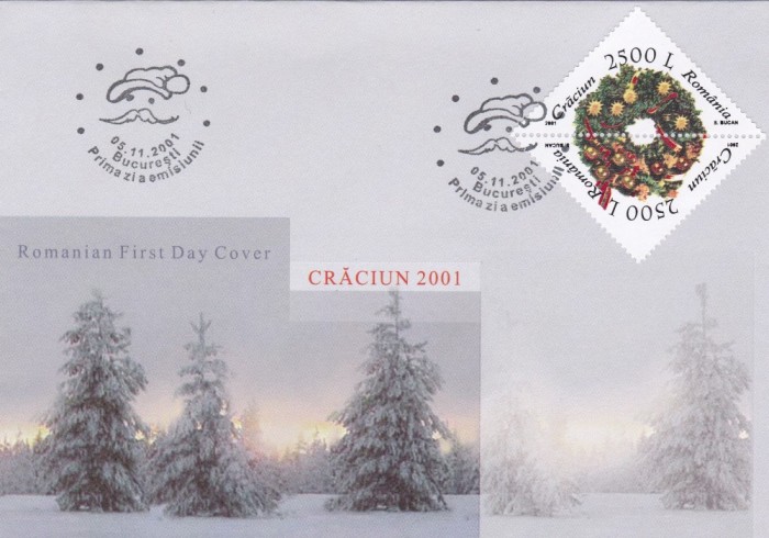 ROMANIA 2001 LP 1573 CRACIUN FDC foto mare ROMANIA 2001 LP 1573 CRACIUN FDC foto mare