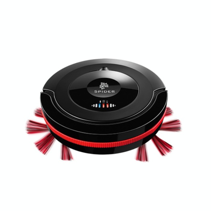 Aspirator fara sac Dirt Devil Spider M607 tip Robot , 17 W , Rezervor 0.27 litri , Program 3 trepte , Negru/Rosu foto mare Aspirator fara sac Dirt Devil Spider M607 tip Robot , 17 W , Rezervor 0.27 litri , Program 3 trepte , Negru/Rosu foto mare
