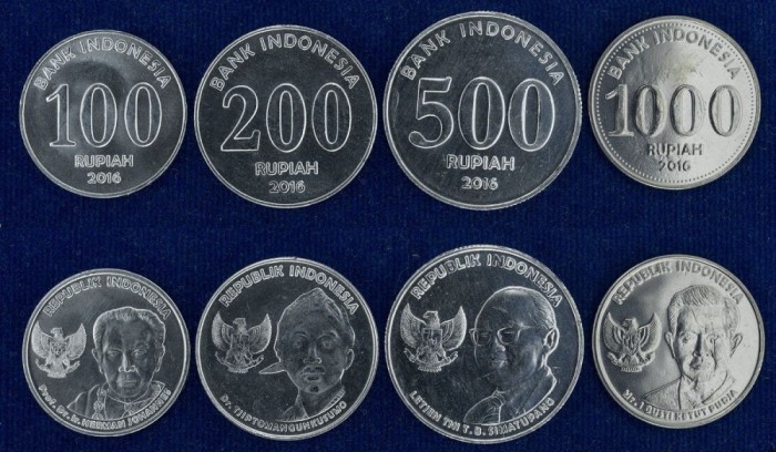INDONEZIA █ SET COMPLET DE MONEDE █ 100+200+500+1000 Rupees █ 2016 █ UNC foto mare INDONEZIA █ SET COMPLET DE MONEDE █ 100+200+500+1000 Rupees █ 2016 █ UNC foto mare