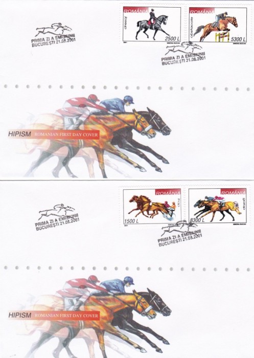 ROMANIA 2001 LP 1557 HIPISM FDC ROMANIA 2001 LP 1557 HIPISM FDC
