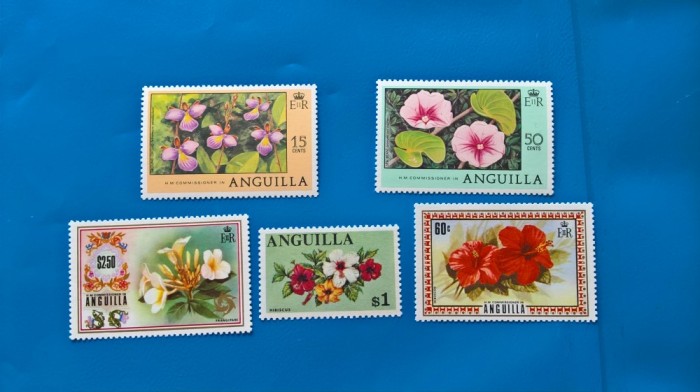 ANGUILLA-FLORA -FLORI- Set de 5 val-MNH foto mare ANGUILLA-FLORA -FLORI- Set de 5 val-MNH foto mare