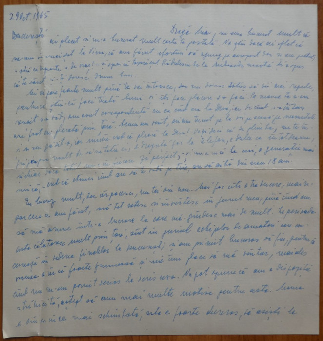 Scrisoare a scriitoarei Lucia Demetrius catre Mia Groza, fiica lui Petru Groza