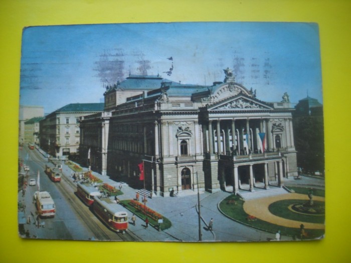 HOPCT 37953 CEHIA BRNO /TEATRUL DE STAT IN 1966 -TRAMVAI-AUTOMOBIL-CIRCULATA foto mare HOPCT 37953 CEHIA BRNO /TEATRUL DE STAT IN 1966 -TRAMVAI-AUTOMOBIL-CIRCULATA foto mare