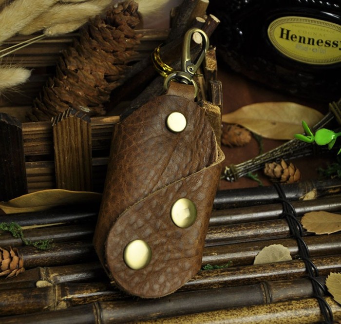 Husa portofel chei, ring, piele naturala, maro, GD888 foto mare Husa portofel chei, ring, piele naturala, maro, GD888 foto mare