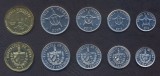 CUBA █ SET COMPLET DE MONEDE █ 1+2+5+20 Centavos +1 Peso █ 2009-2013 █ UNC