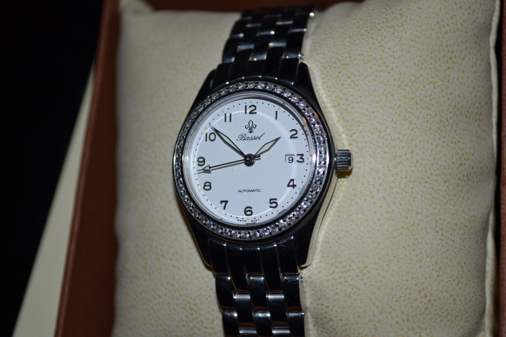 CEAS dama BASSEL + 50 Diamante = 1ct - Swiss made - Automatic - ETA - Ca  NOU !, Elegant, Mecanic-Automatic, Otel | Okazii.ro