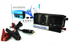 Invertor premium 500W 24V-220V cu 2 prize si 4 porturi USB foto