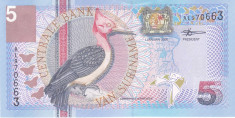 Bancnota Suriname 5 Gulden 2000 - P146 UNC foto