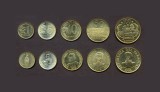 Set Monede Paraguay: 1, 5, 10, 50, 100 Guaranies, 1992-2005, UNC. Colectie Completa! 