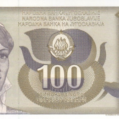 Bancnota Iugoslavia 100 Dinari 1991 - P108 UNC