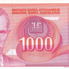 Bancnota Iugoslavia 1.000 Dinari 1992 - P114 UNC