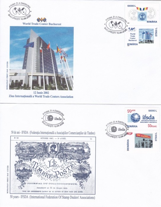 ROMANIA 2002 LP 1586 IFSDA - 50 ANI ASOCIATIA INTERNATIONALA FDC ROMANIA 2002 LP 1586 IFSDA - 50 ANI ASOCIATIA INTERNATIONALA FDC