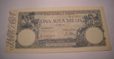 100000 lei 1946 Decembrie AUNC UNC foto