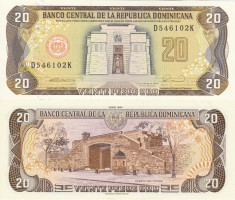 REPUBLICA DOMINICANA 20 pesos oro 1990 UNC!!! foto