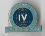 Medicina - PNEUMOLOGIE - Bucuresti 1971 - Insigna email SUPERBA