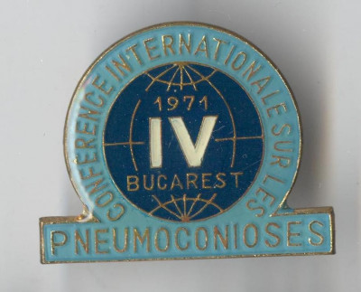 Medicina - PNEUMOLOGIE - Bucuresti 1971 - Insigna email SUPERBA foto