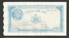 ROMANIA 5.000 5000 LEI 15 DECEMBRIE 1944 [3] P-55 , XF foto