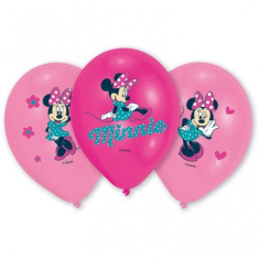 6 Baloane Minnie Mouse din latex imprimate color 28cm foto