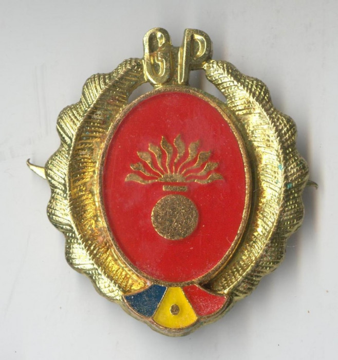 Insigna Infanterie GP -Garzile Patriotice COMANDANT DE GRUPA anul 1970 Ceausescu