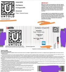 Untold festival ticket 4 Day pass general access foto