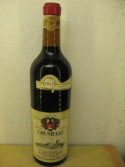 - vin GRUMELLO, doc, pelizzatti, valtellina, recoltare 1967, cl 72 gr 12,5 foto