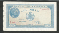 ROMANIA 5.000 5000 LEI 15 DECEMBRIE 1944 [01] P-55 , XF+++ a UNC foto