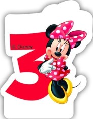 Lumanare tort cifra 3 Minnie Mouse Party foto