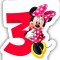Lumanare tort cifra 3 Minnie Mouse Party