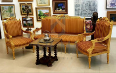 SALON PENTRU LIVING, FORMAT DIN 3 PIESE, STIL ROCOCO, INCEPUT DE SECOL XX foto