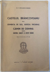 CASTELULBRANCOVEANU DELA SAMBATA DE SUS , JUDETUL FAGARAS - CAMIN DE ODIHNA PENTRU SCRIITORI , ZIARISTI SI ARTISTI ROMANI - MONOGRAFIE de G. T. NIC foto