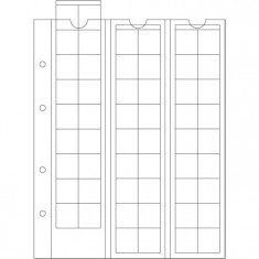 File PVC de rezerva OPTIMA pentru 54 monede de dim. 20 mm - 5 buc. in packet