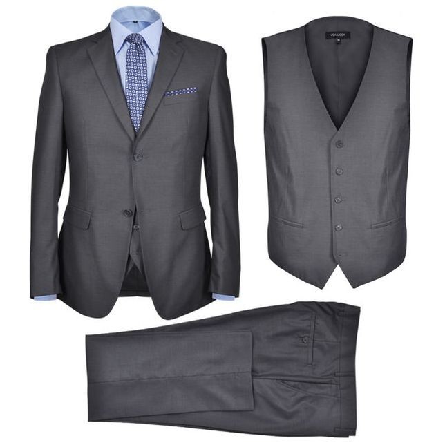 Costum business bărbați trei piese, mărimea 54, gri antracit foto mare Costum business bărbați trei piese, mărimea 54, gri antracit foto mare